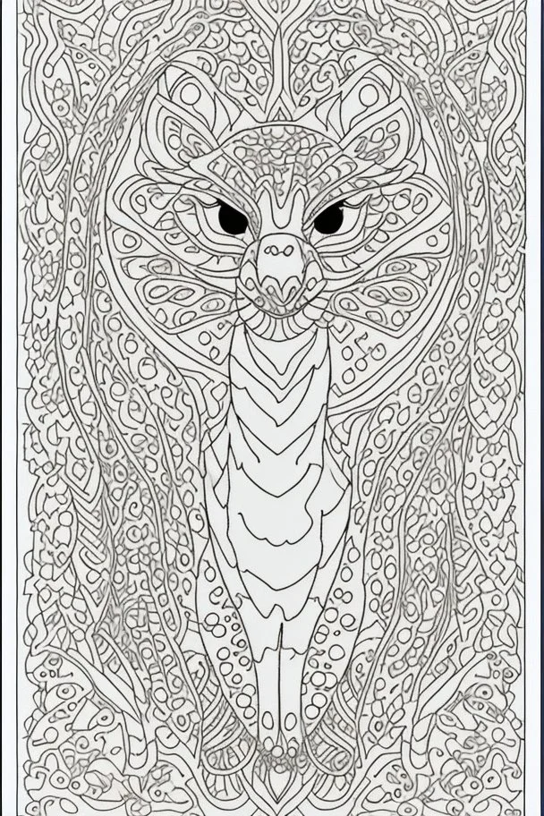 coloring book page of a magical animall