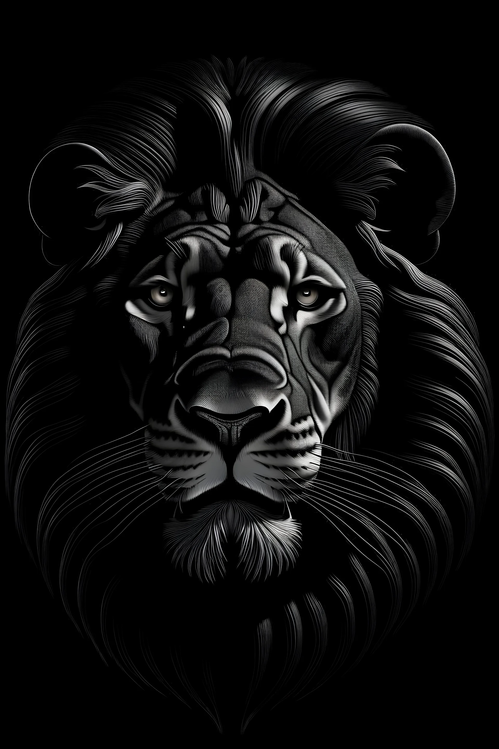 Create a lion from the lion king movies in black version