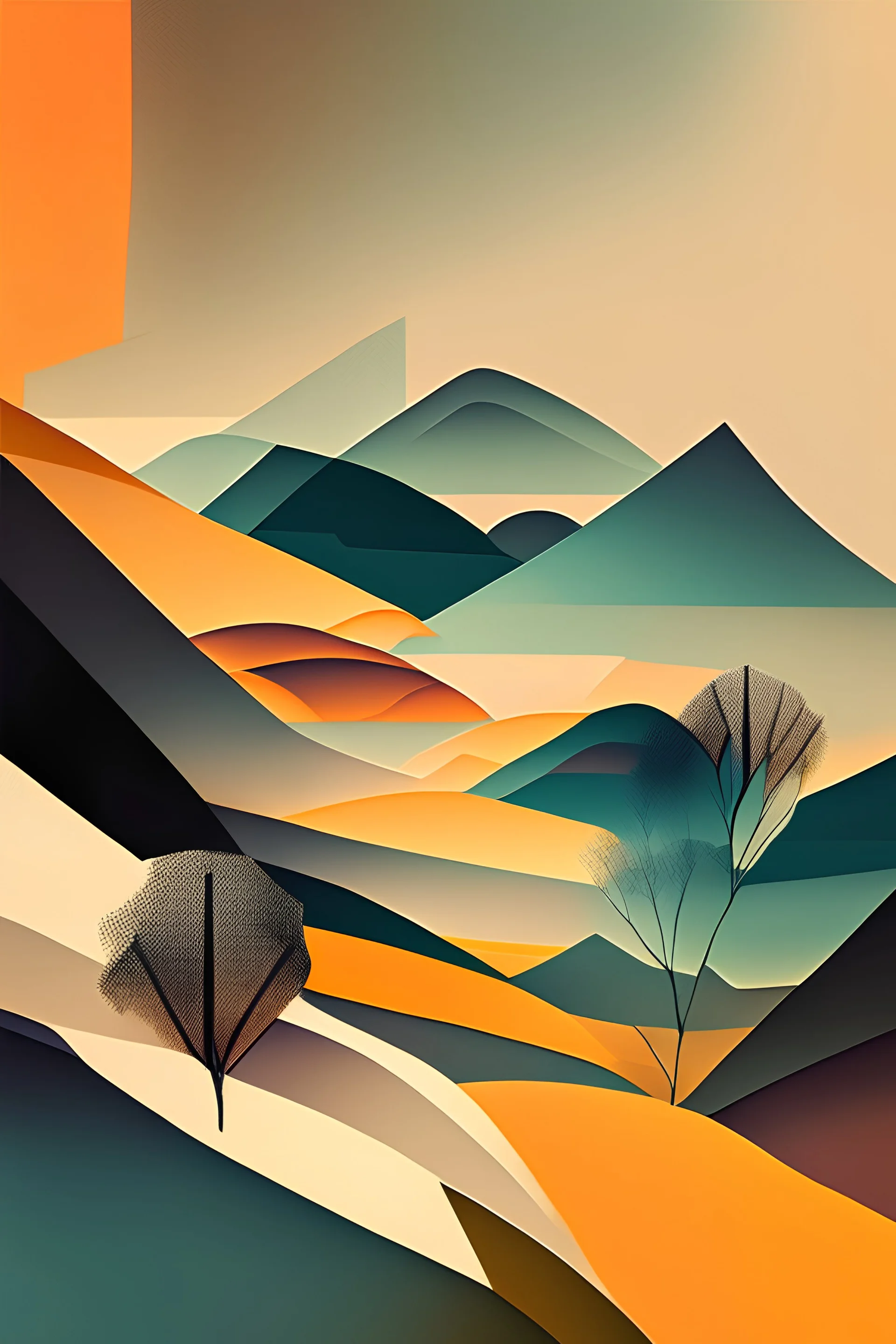 Landscape , abstract style