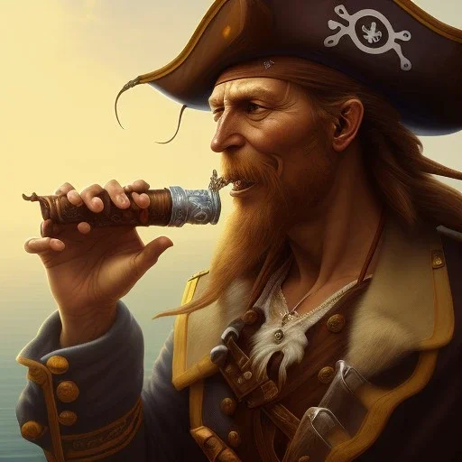 close up of an old pirate drinking rum, deep focus, d & d, fantasy, intricate, elegant, highly detailed, digital painting, artstation, concept art, matte, sharp focus, illustration, hearthstone, art by artgerm and greg rutkowski and alphonse mucha centered.