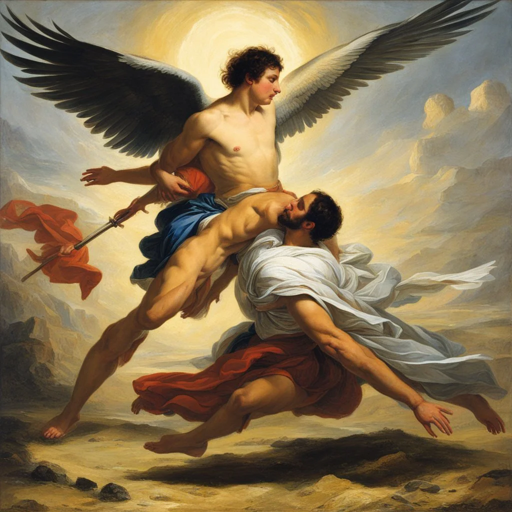 [art by FRANÇOIS MIVILLE-DESCHÊNES] Jacob wrestling with angel