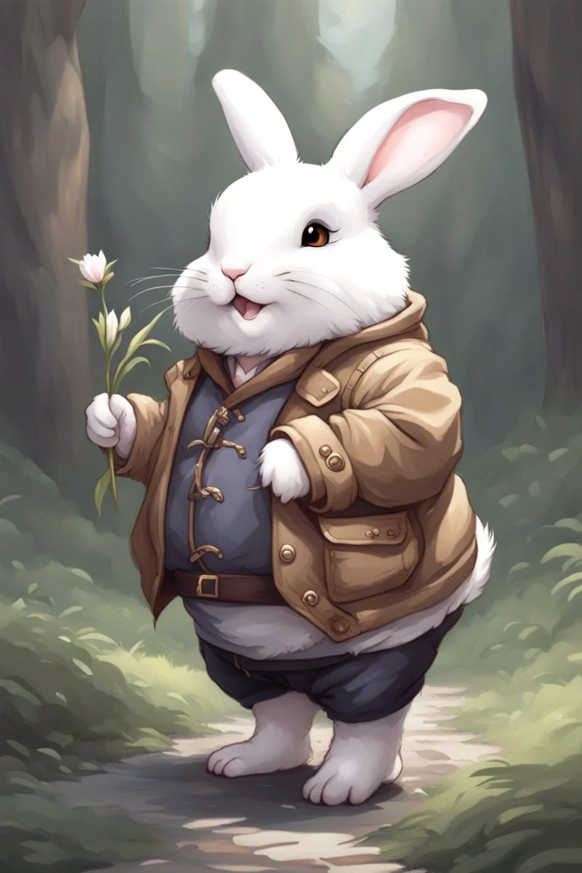 Cute chubby bunny jacket dnd art realism