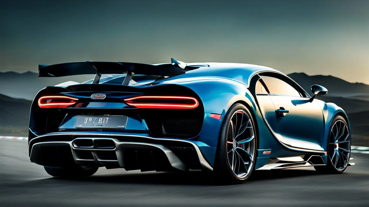 Weaponized Racing Bugatti Chiron , REAR view, perfect model, perfect details, perfect everything,desktop wallpaper, 4K, Cinematic