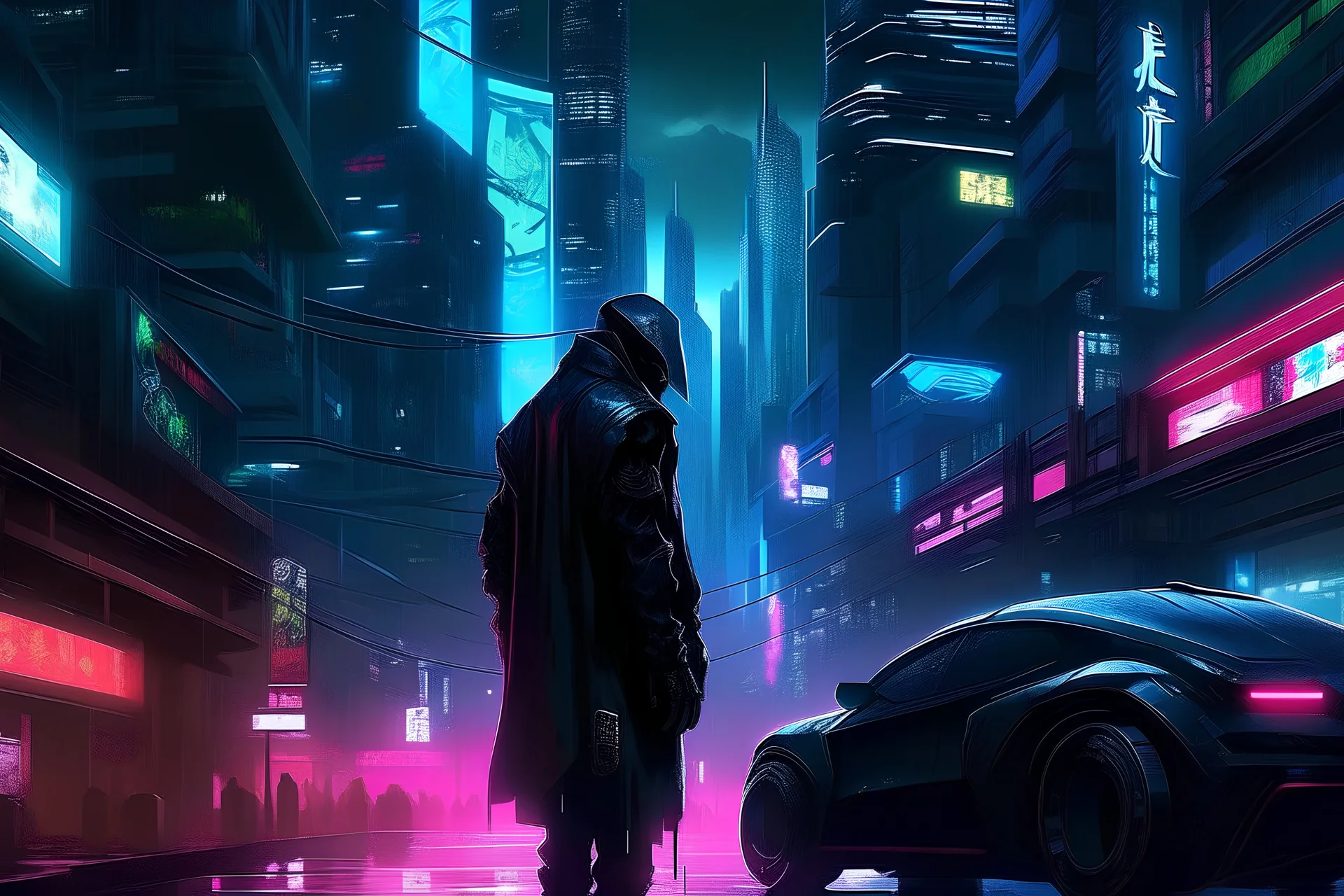 Cyberpunk shadowheart at nightcity