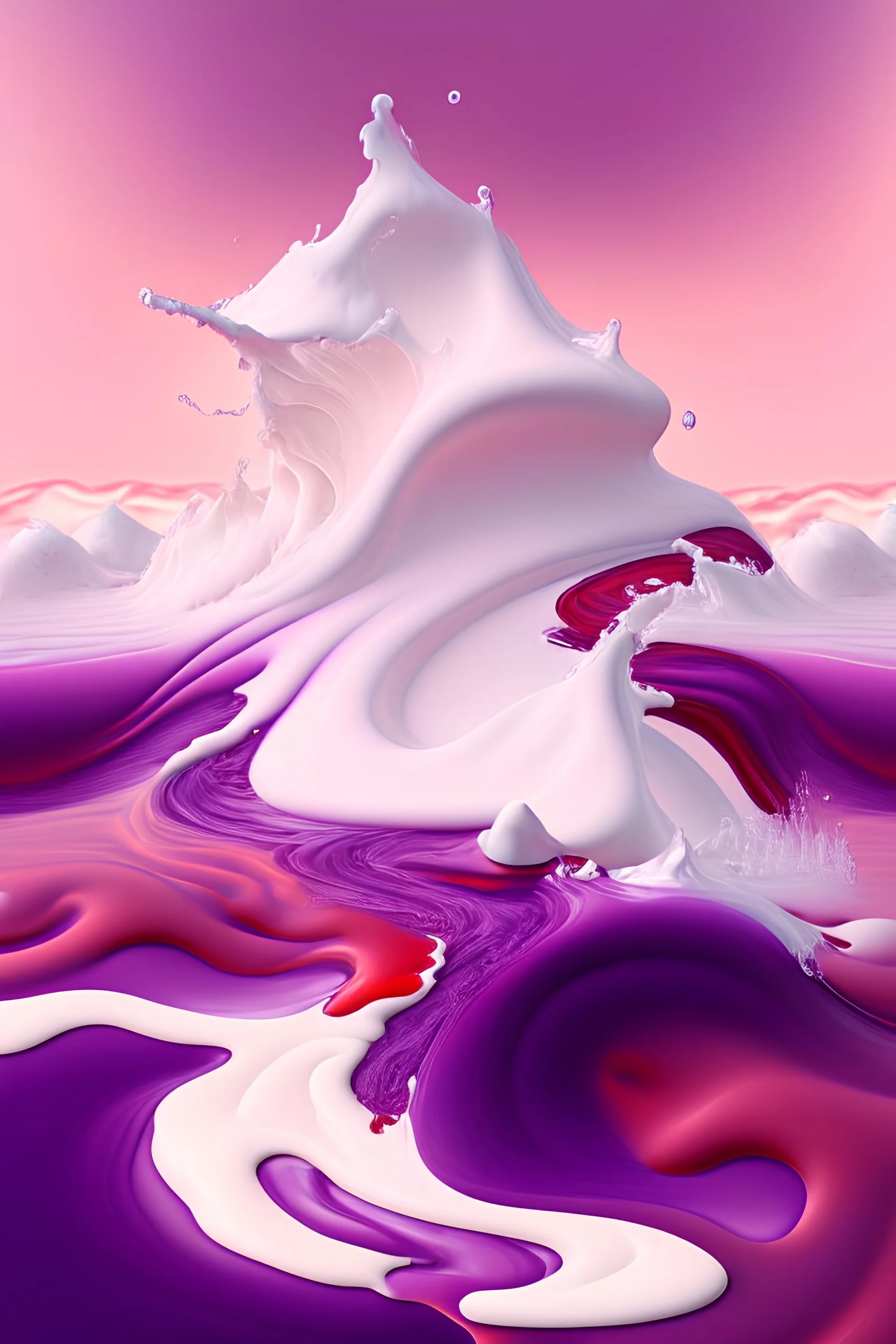 Cream on a red and purple sea