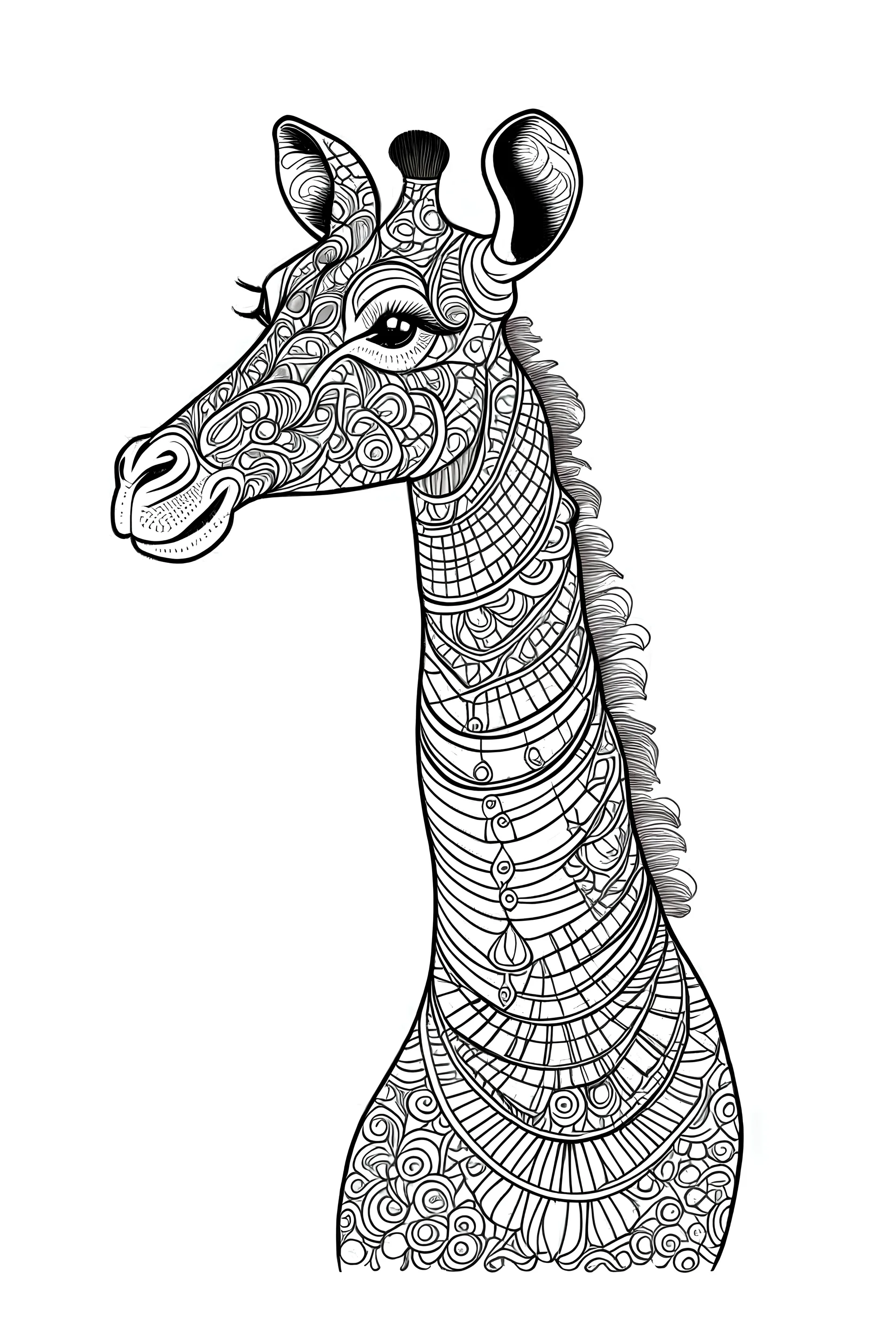 coloring book page giraffe