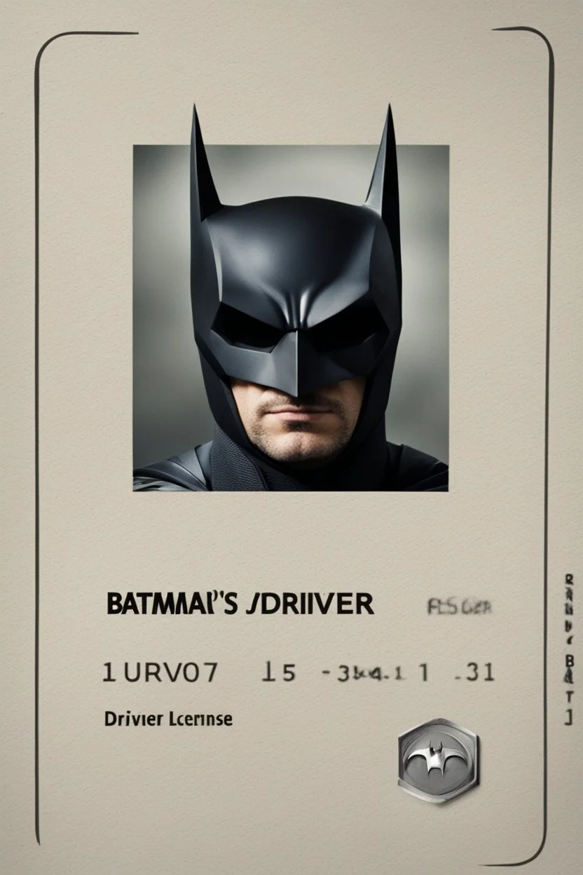 batman's driver license photo