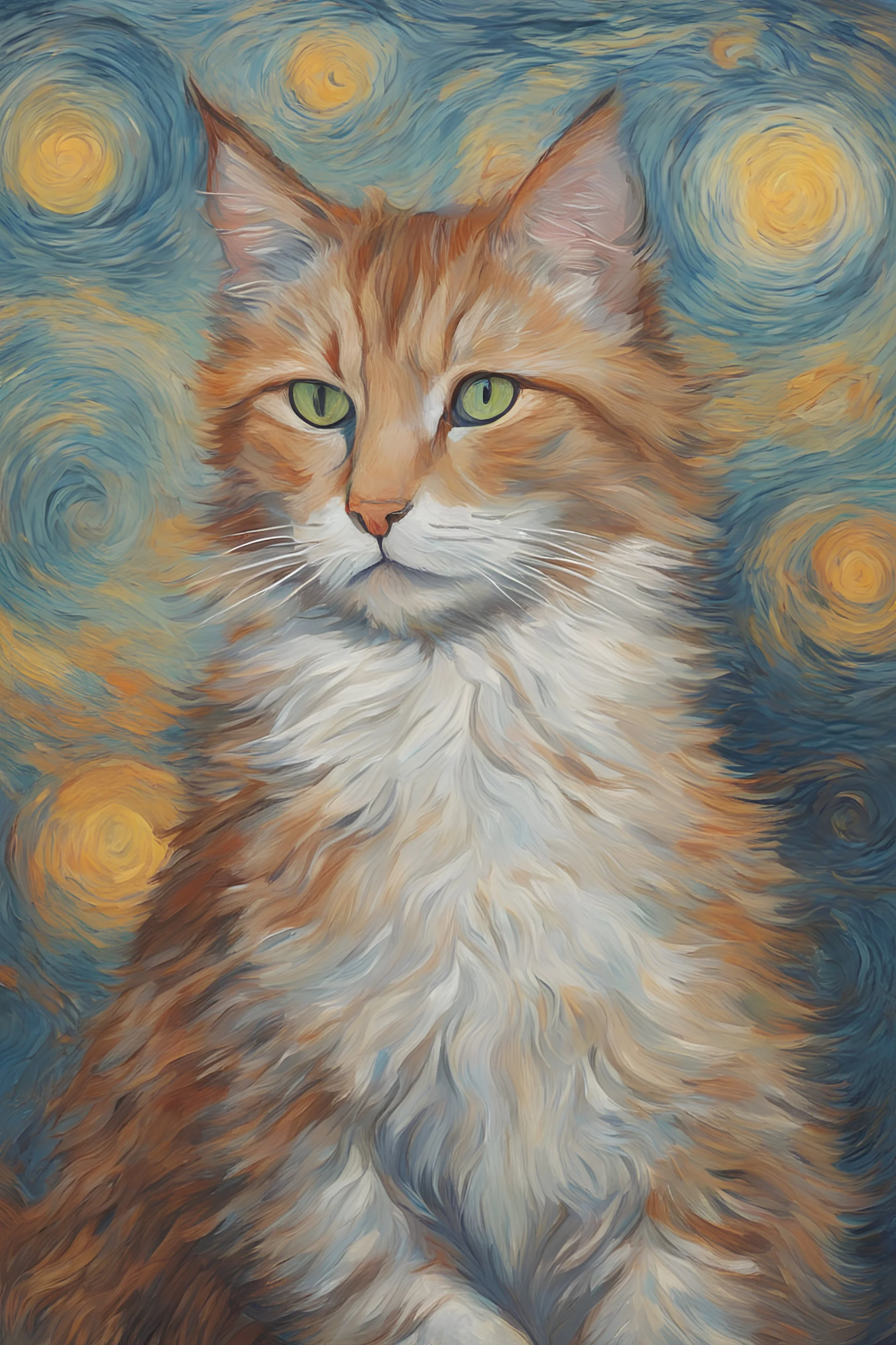 Kedi portesi, Van Gogh tarzında