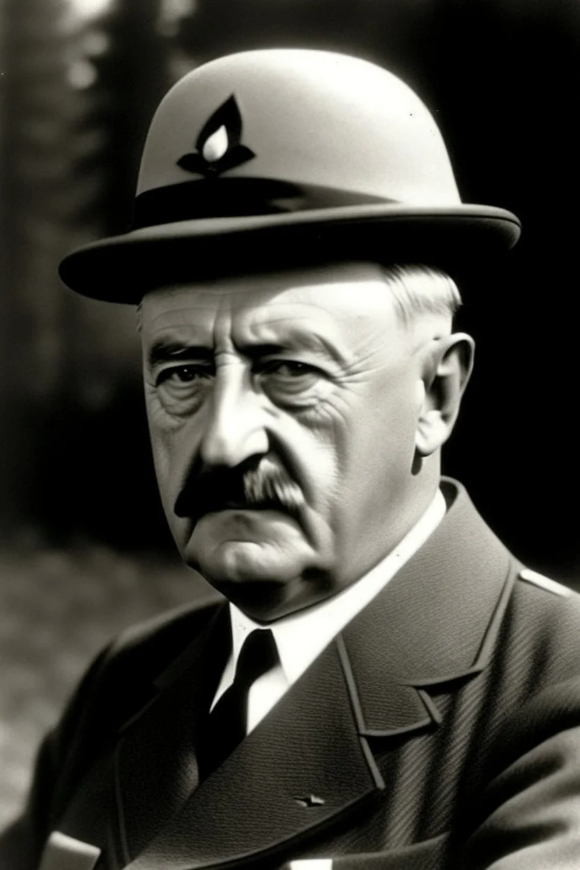 Adolf Hitler with a white beard and sata hat