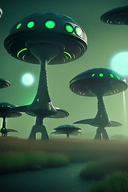 alien invasion clean art NFT, blender 3d