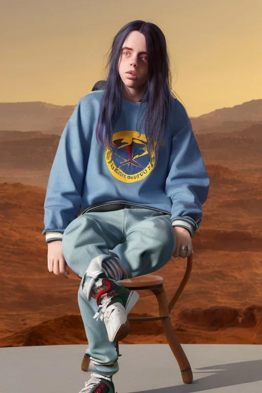 Billie Eilish, legs, photorealistic, 2k