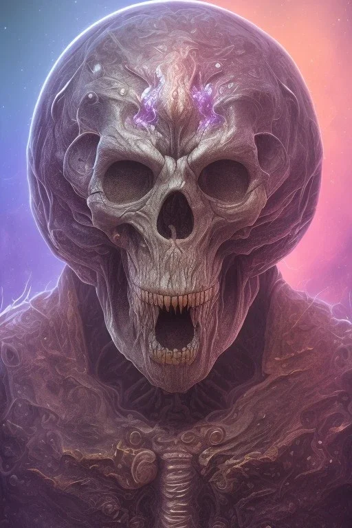 purple alien, cracks in the head, evil, Asian eyes, weapons, blood, 8k, finely detailed, photo realistic, Boris Vallejo style turquoise skull head gold dragon space alien rain skeleton silver helmet Black background