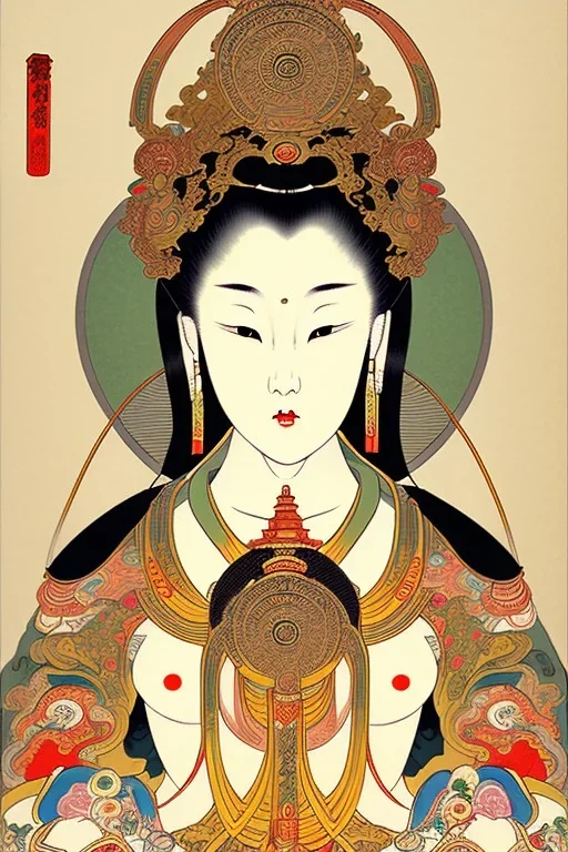 Female bodhisattva, ukiyo-e