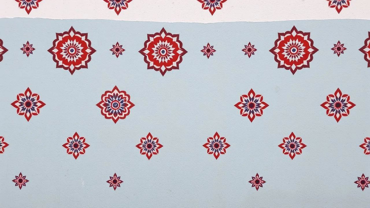 Rajasthani Traditional Patterned Designes On Wall.