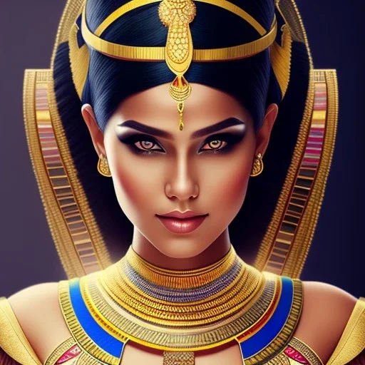 :Portrait of Cleopatra princess:: : Il'ja Efimovič Repin art :: : Egyptian makeup :: : lithograph, ink drawing :: : trending on artstation, insane details :: : artgerm style::