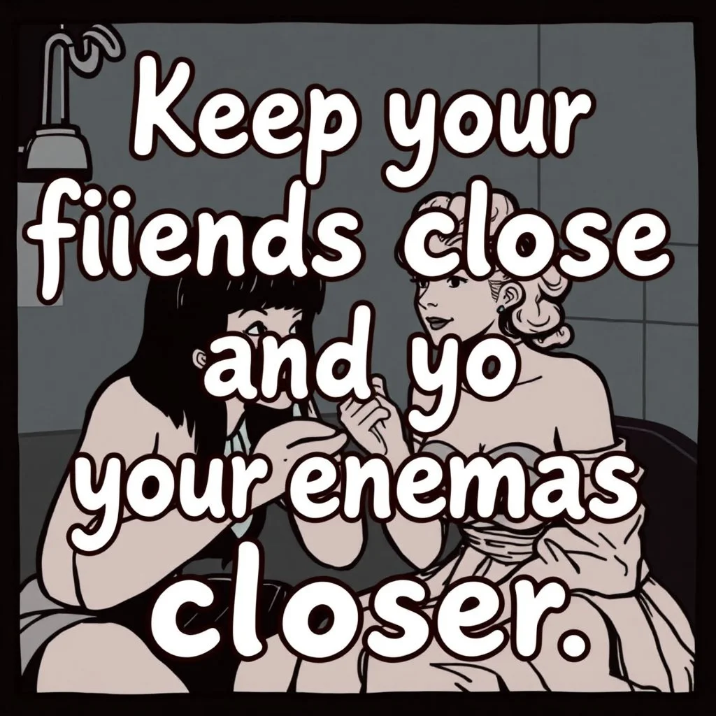 Keep your fiends close and your enemas closer.