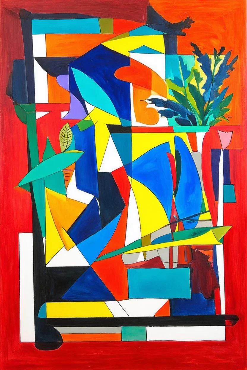 Geometric Unity; Surreal Expressionistic art with the color palette of matisse