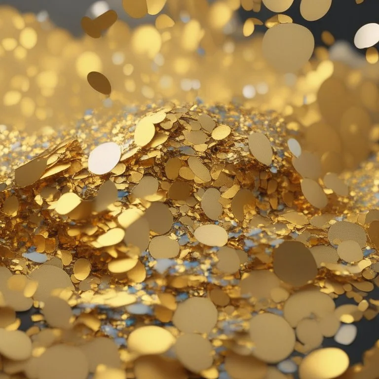 A picture of gold confetti