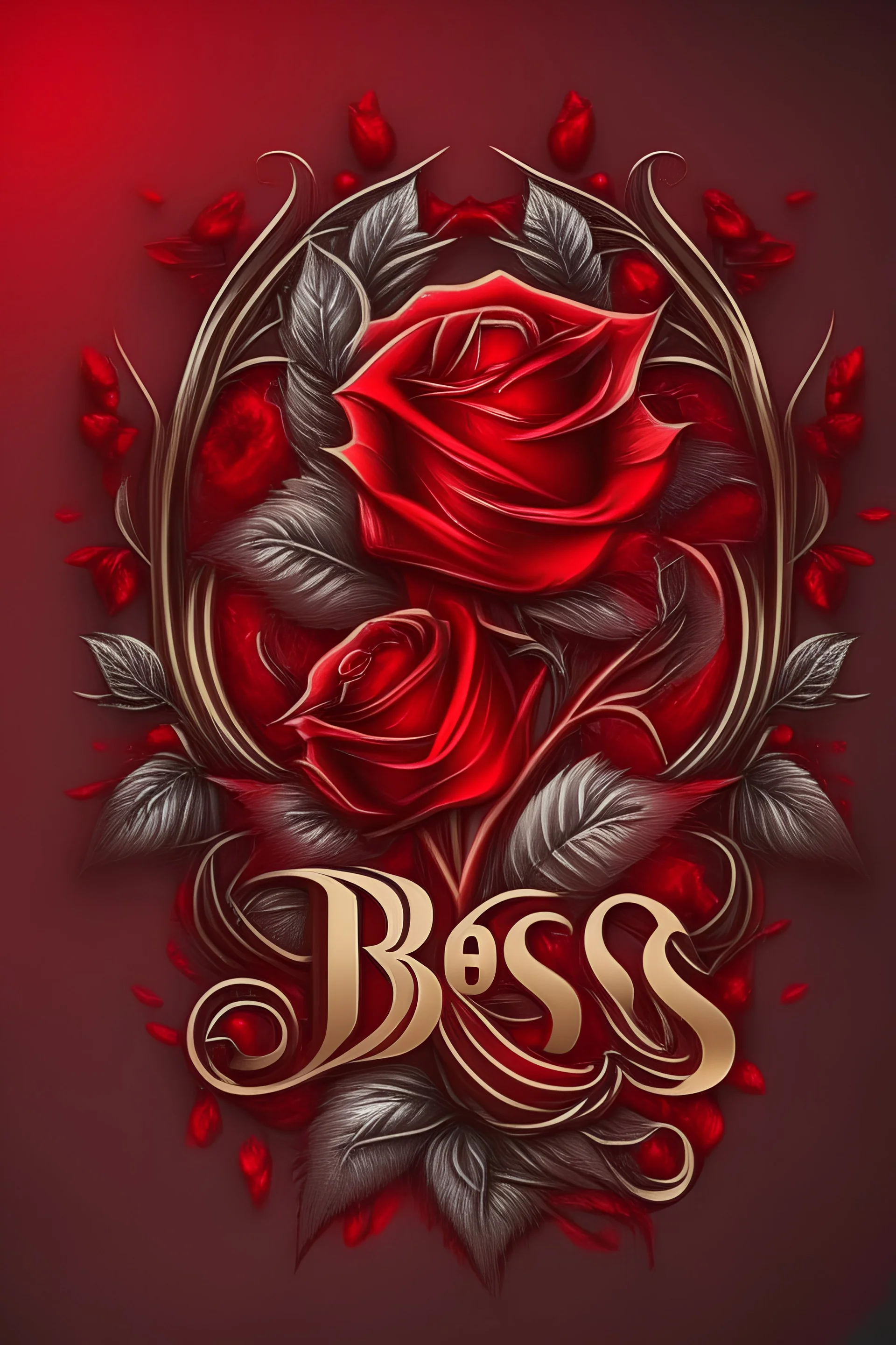 Beautiful roses logo design red