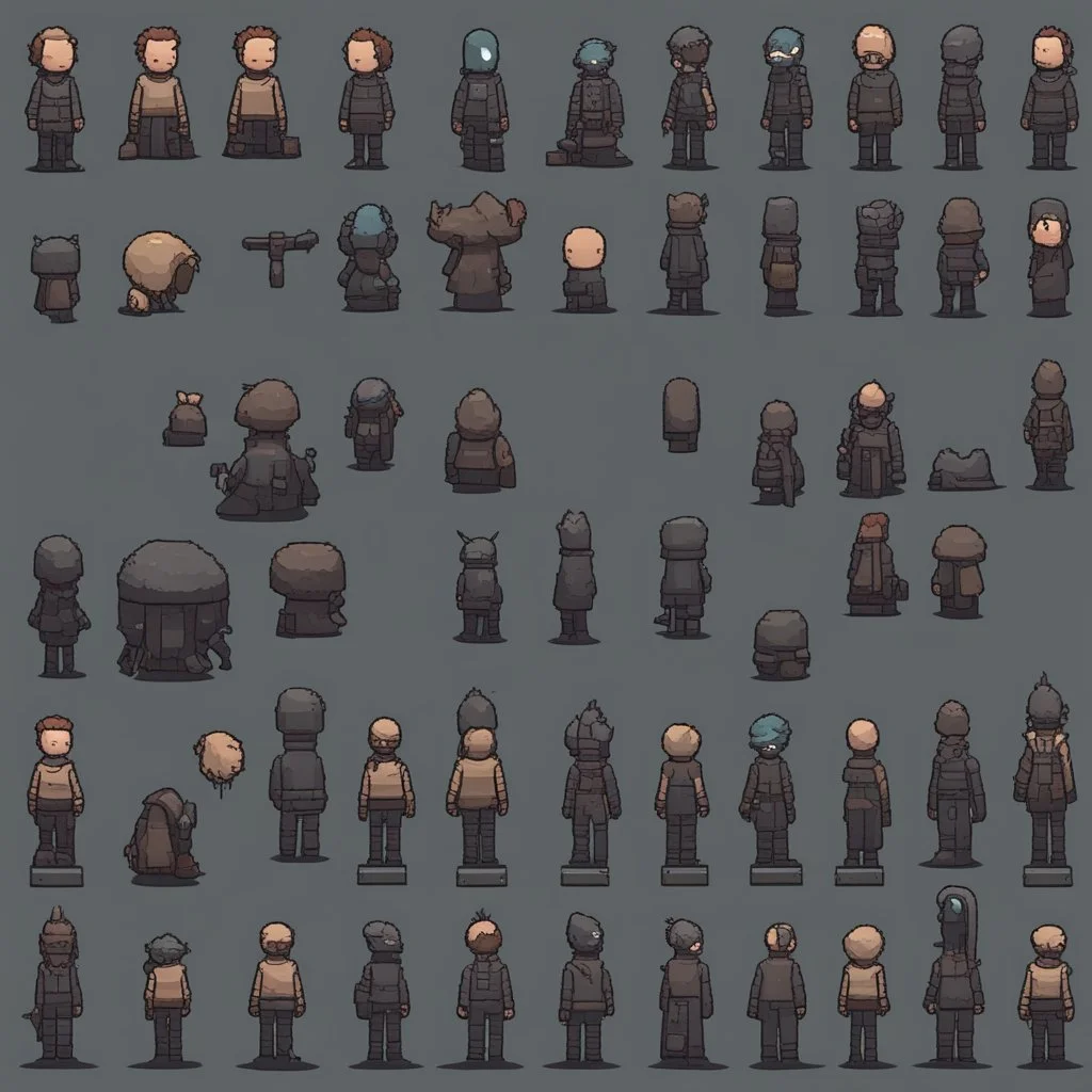 sprite sheet character, rimworld style