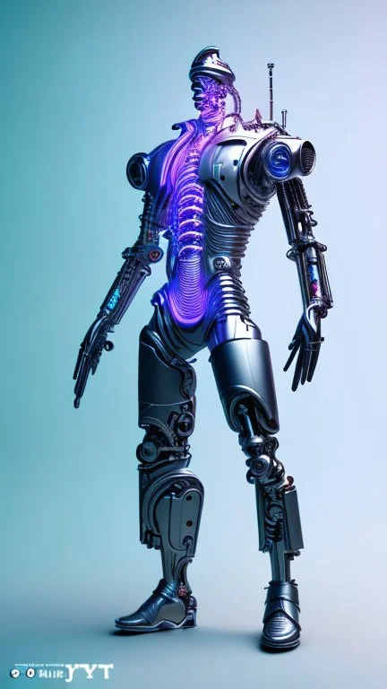 Cyborg man, nion, purple , 3D, 4K,8K