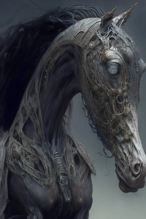 half-horse, half-humans hybrid alien,Hyper realist, hyper detailed, intricated, detailed, greg rutkowski