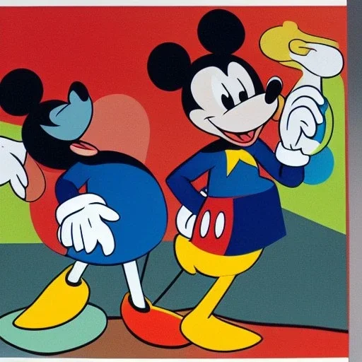 Mickey Mouse and Donald Duck restructured by Picasso