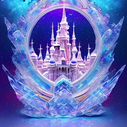 cristal angelic castle crystalline, blue,pink , cosmic, opalescent, gemstones, crystals, other worldly,water,bright, ice background, snow lake blue