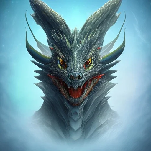 This Amythest dragon has 2 horns pointing forward. Its neck is very short; Its snout is vertically very tall, very wide, very long, and smooth. Its teeth are retractable. It has sharp claws, fur, and striped scales. Its tail is very short and very wide.