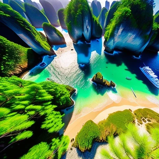 Fernando de Noronha, Brazil,aerial view,extremely detailed digital painting, high resolution,8k, realistic, beautiful, volumetric lighting, mystical colors ,perfectly centered image, perfect composition, rim light, beautiful lighting,masterpiece, stunning scene, raytracing, anatomically correct, in the style Van Gogh and robert e howard and Ken Kelley and Ohrai Noriyoshi and Simon Bisley and tomzj1.