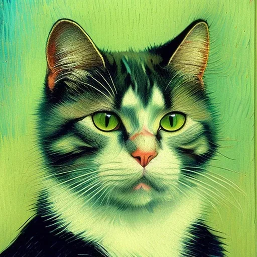 Portrait of a cat by Van Gogh