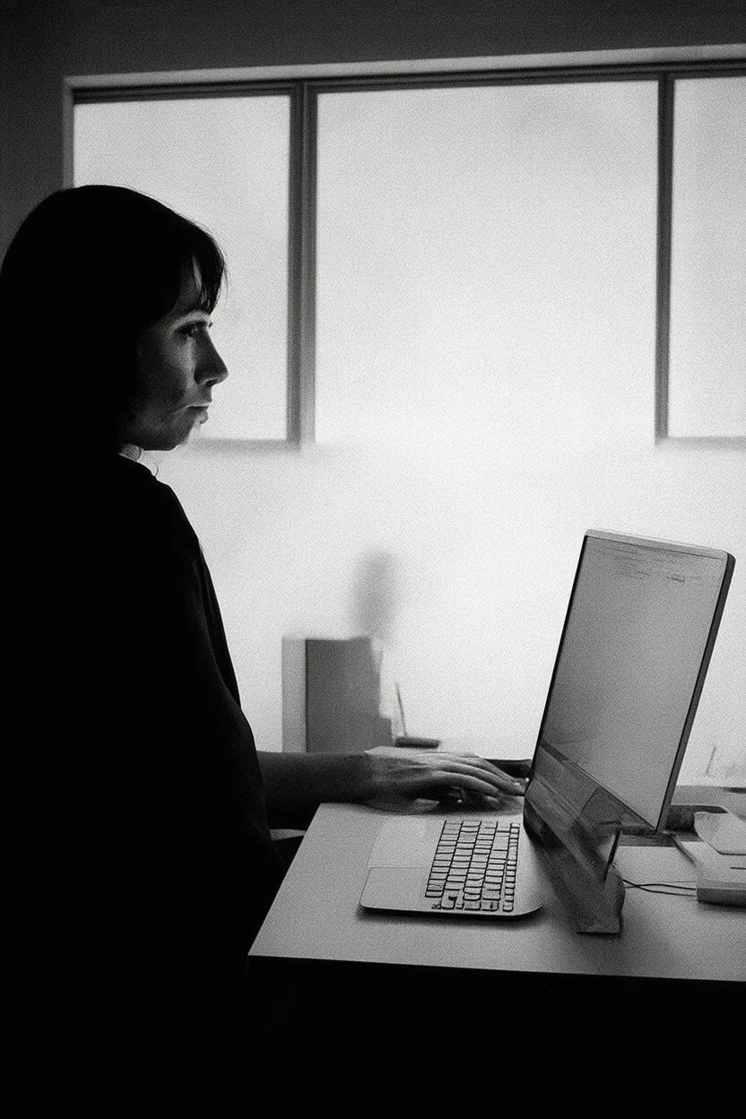 solana king liquidation flush shadow face in a dark room looking at computer oracle of delphi seeing the future in the style of surrealism black and white