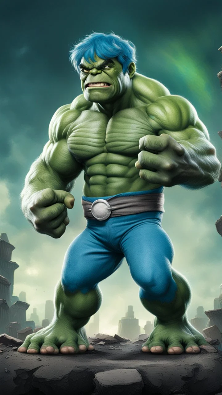 Hulk as the smurfs 8K