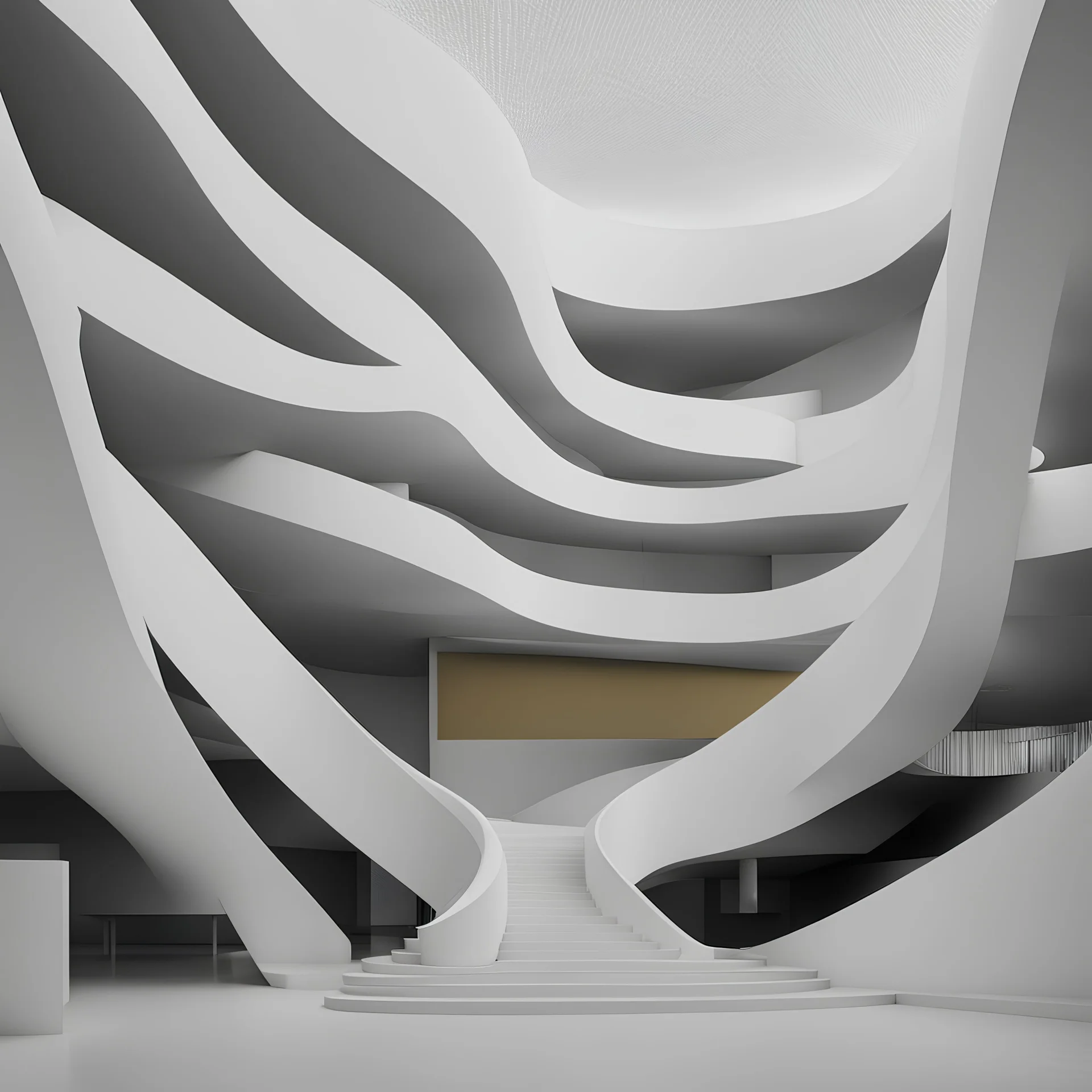 volumen de galerías modernas con curvas