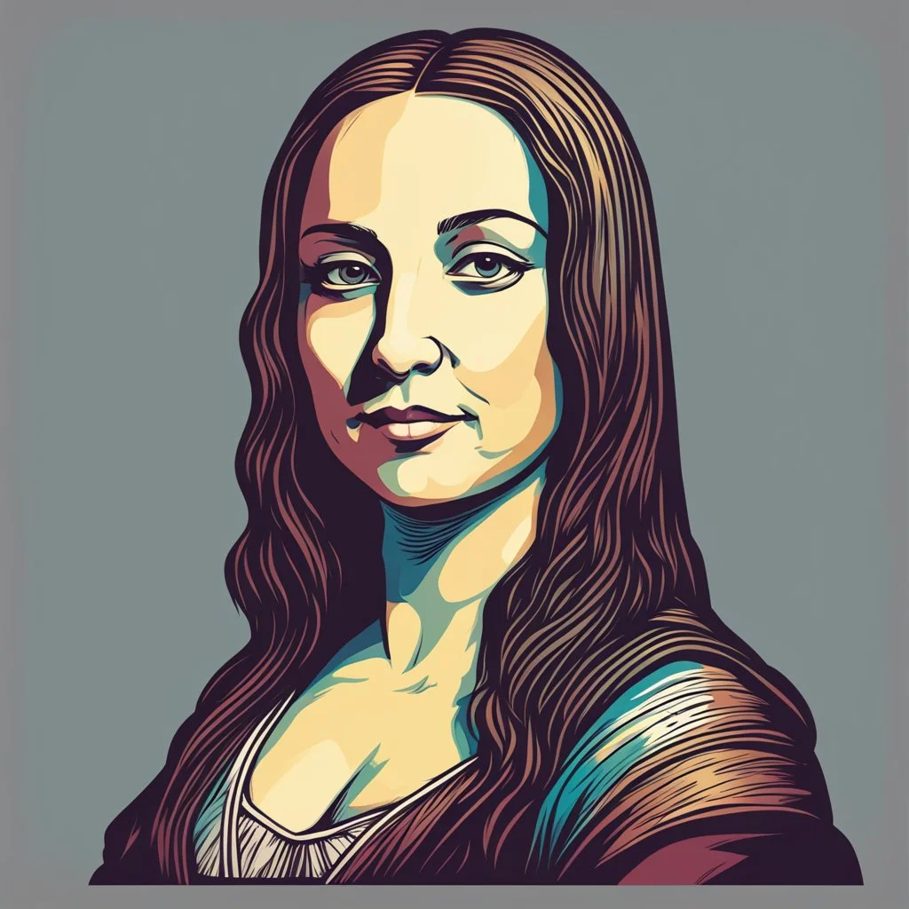 Monalisa Quickdraw Maven in Vector spiked art style colorido