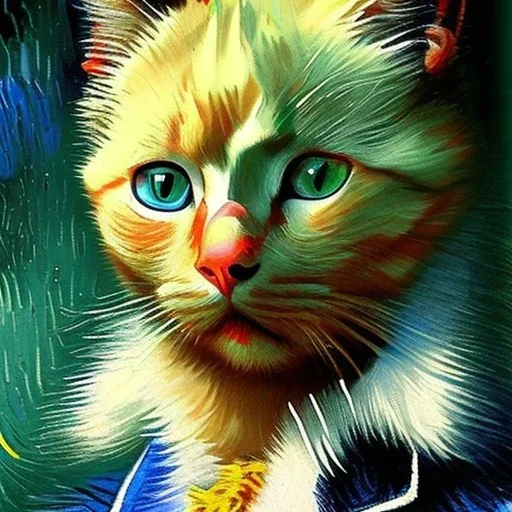 Portrait of a cat by Van Gogh