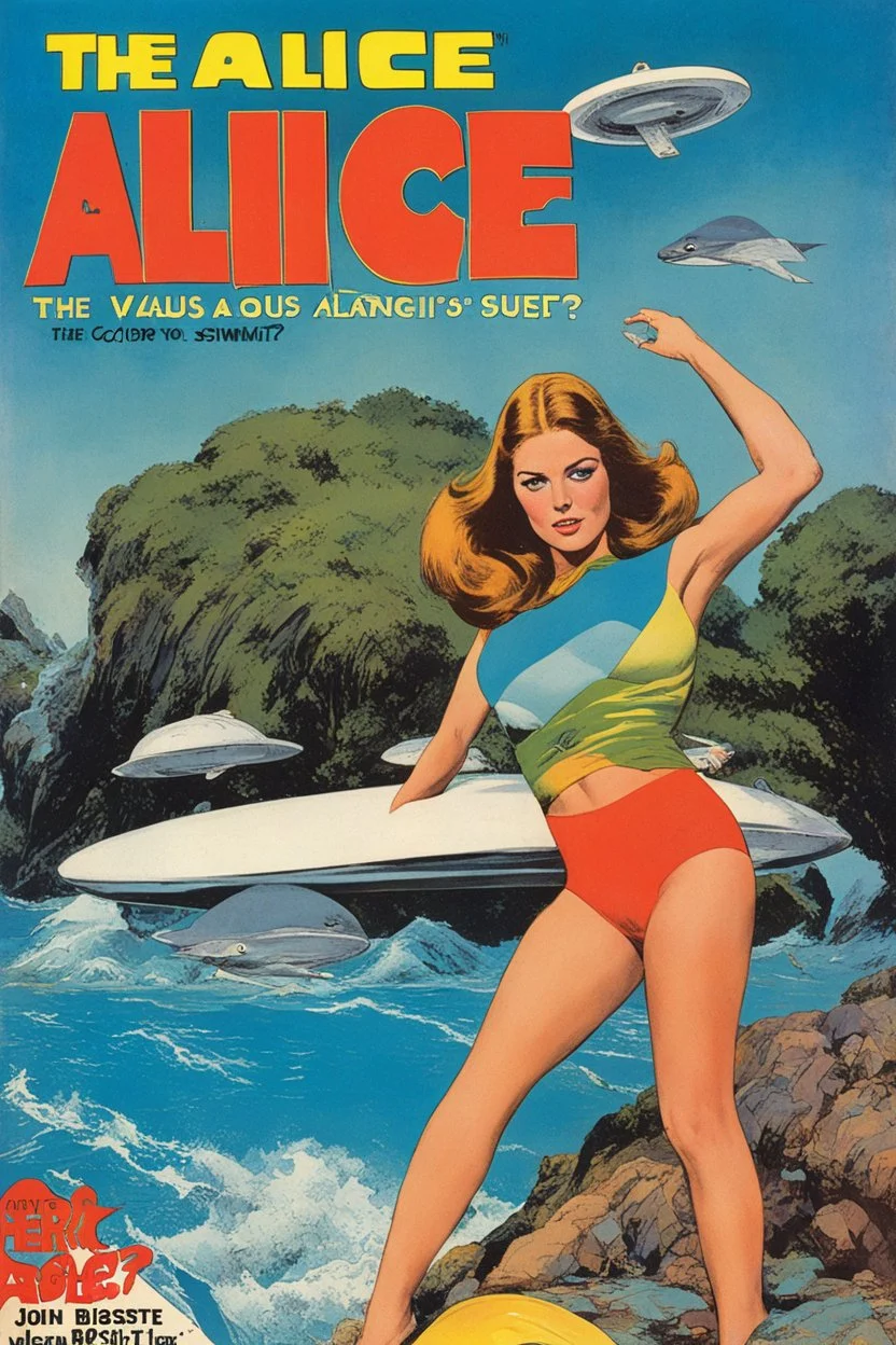 the cover to Alice: The Walrus walrus, And that was the colors of the saucer? No, her swimsuit. (1967) #47 by Stephen Bissette and John Totleben