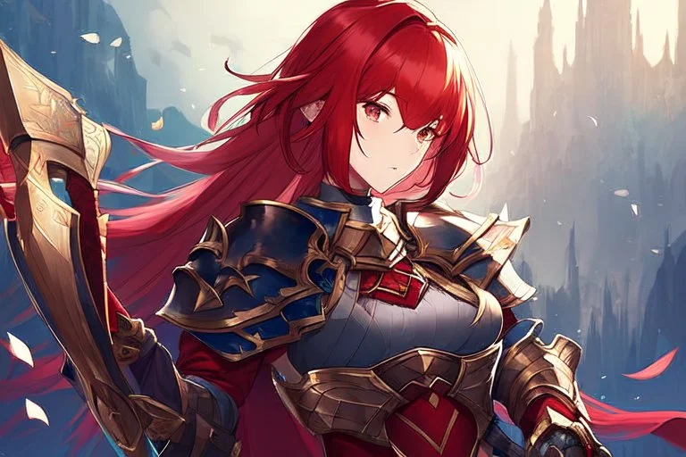 Red haired kitsune paladin