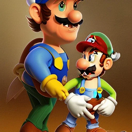 luigi qui pete sur mario