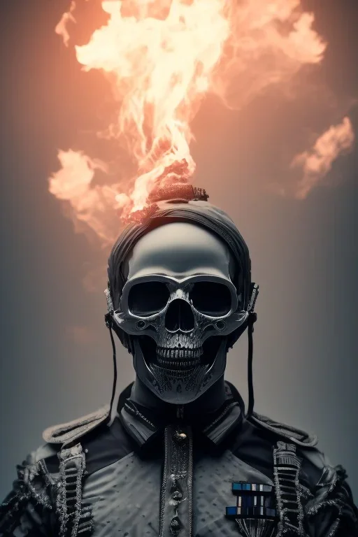 All Black british soldier, ghost, wearing high tech skull mask, white smoke, dark, rage, sorrow, high definition, ultra 8 k, volumetric lighting, blue fire, fog