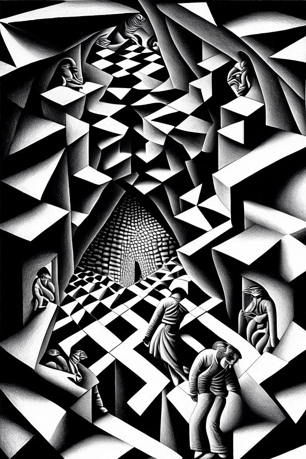 Vice Suppression Society; Socialist Realism; Optical Art; Black and White; M.C. Escher