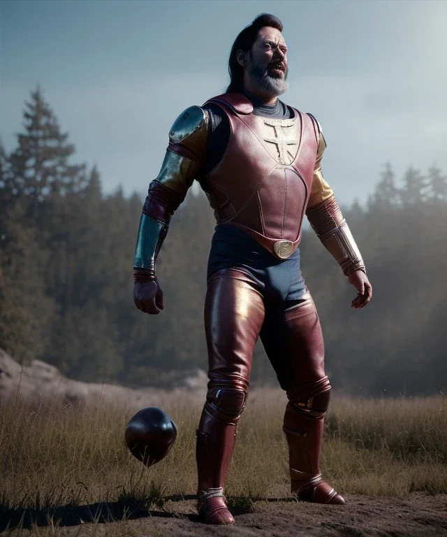 Man, wrestling, naked torso, breeches, tights, suspenders, retro style, hot ambient, photo studio, red, gold, vibrant color, highly detailed, art stations, concept art, smooth, unreal engine 5, god rays, ray tracing, RTX, lumen lighting, ultra detail, volumetric lighting, 3d, finely drawn, high definition, high resolution.