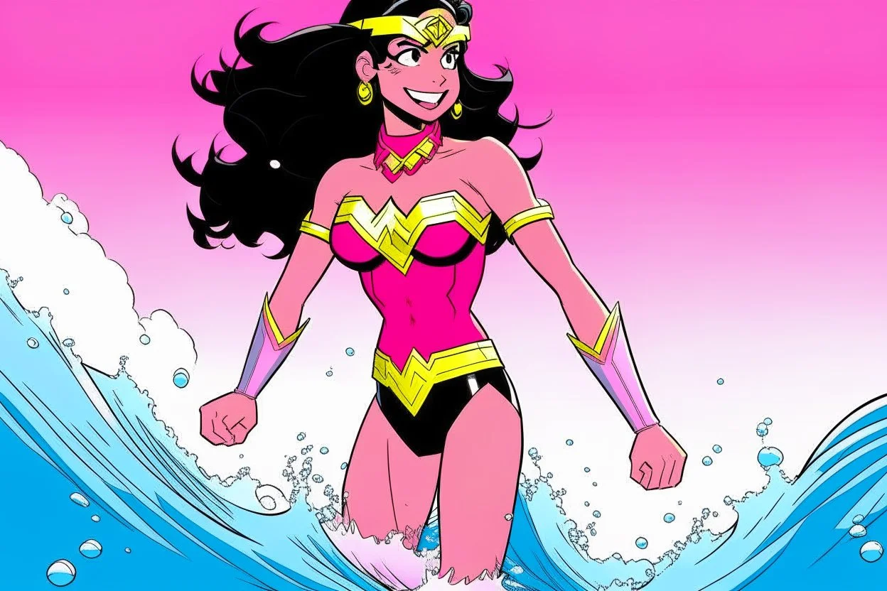 pink swimming Wonder Woman Teen Titans Go