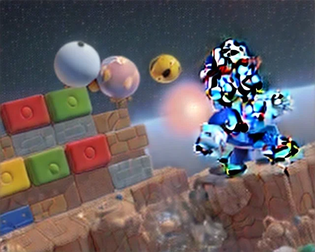 super mario in spacesuit, with planets, 8k, realistic