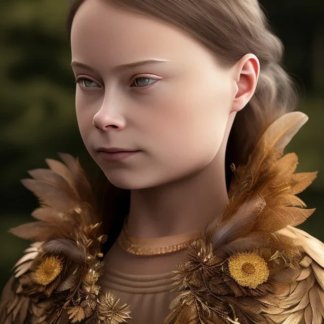  Greta Thunberg portrait rusty metal, feathers, Dryad, fae, sidhe, ominous, nature, plants, wildflower, facepaint, dnd character portrait, intricate, oil on canvas, masterpiece, expert, insanely detailed, 4k resolution, retroanime style, cute big circular reflective eyes, cinematic smooth, intricate detail , soft smooth lighting, soft pastel colors, painted Renaissance style