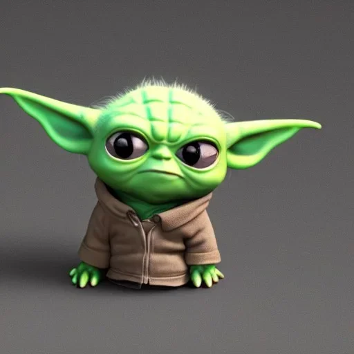 Chibi yoda, pixar 2022, modern Disney style, octane render