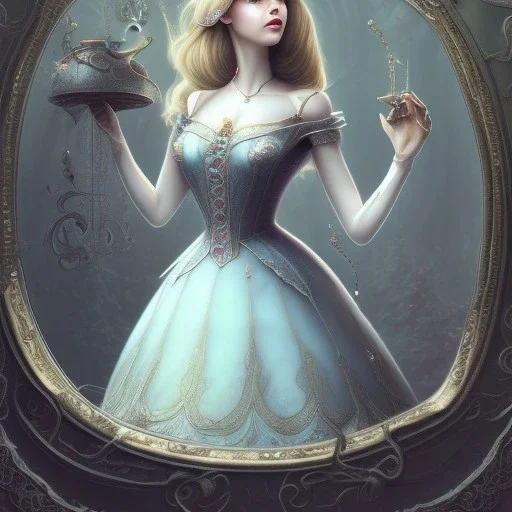 Alice in the woderland.intricate detail.Diseney style.