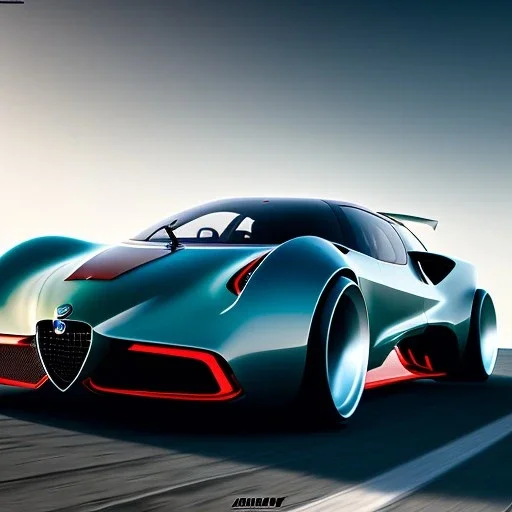 fullbody Drawing of 'Alfa Romeo 6C Discovolante',intricate detail,andrea bonelli,Kilian Eng,Ohrai,evan lee,Aleksandr Sidelnikov,three quarters frontal aerial view,toned colors,16k