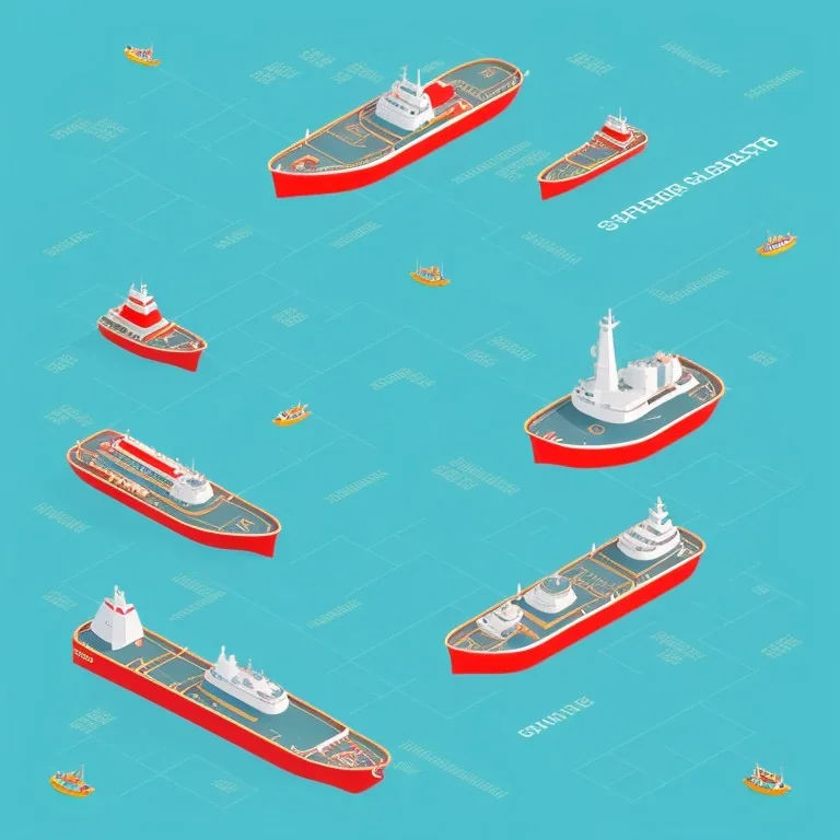 isometric architecture illustration flat design of a boat super tanker