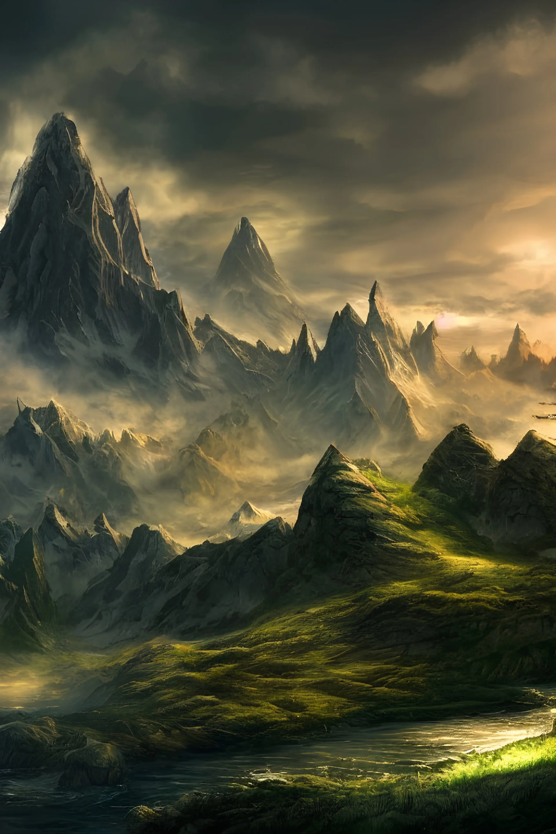 fantasy, vulcan, landscape, photorealistic, 16k resolution, sharp focus, post-processing, LOTR